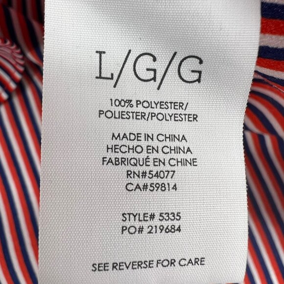 Striped Red & Blue Long Sleeve Tunic Blouse By Cabi Size L - Picture 6 of 7